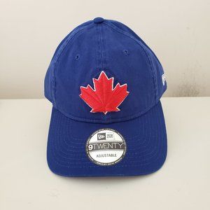 Toronto Blue Jays Hat Cap Strap Back Blue New Era 9Twenty Maple Leaf MLB Mens